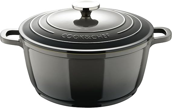 BERGNER Excalibur Grey - Cancerol with 28 cm Lid - Melted Aluminium - Inner Cream Cating - Grey Colour - Induction Point - Punto - Induction - Stainless Steel