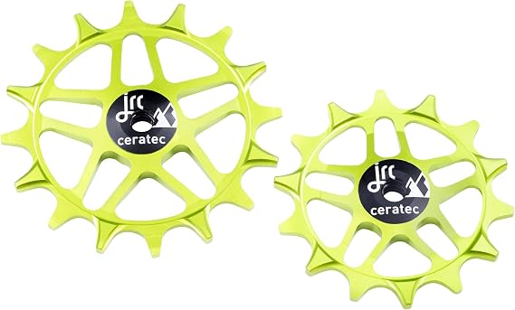 JRC Components 14/16T Ceramic Pulley Wheels CNC Machined 7075-T6 Aluminum Body with Hybrid Ceramic Bearings Compatible with SRAM Eagle T-Type 12-Speed Derailleurs