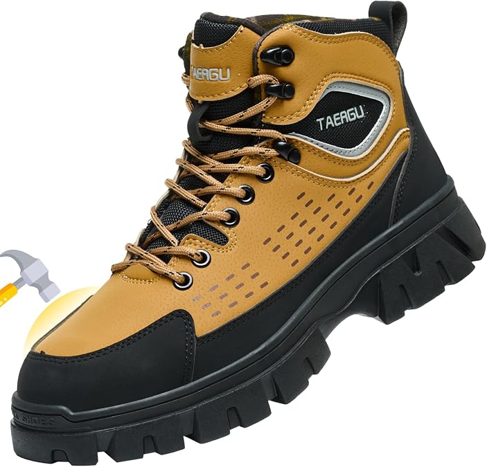 Steel Toe Work Boots For Men 6" Waterproof Safety Boots Indestructible Industrial Boot Mens Steel Toe Shoes Botas De Trabajo