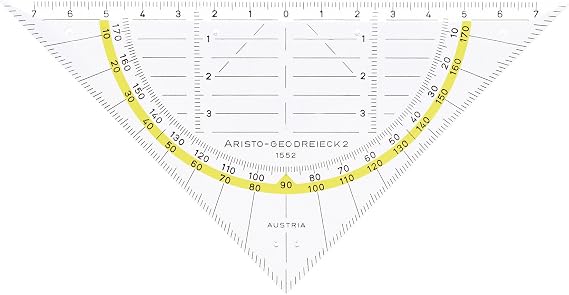 GEOtec Geo-Dreieck Triangle, Perspex, 160 mm, Transparent