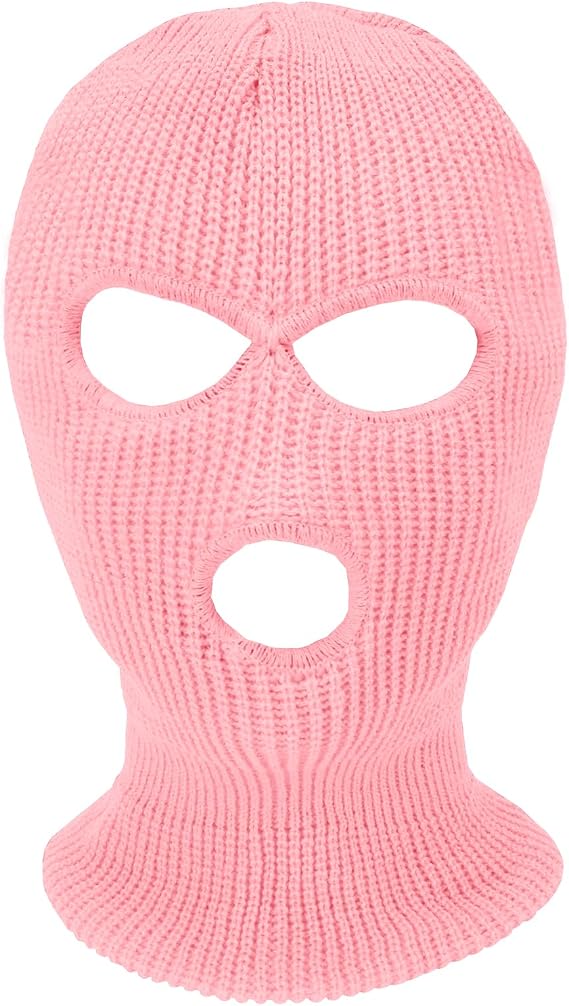 3 Hole Ski Mask, Knitted Balaclava Face Mask, Winter Full Face Mask Cover for Winter Outdoor Sports