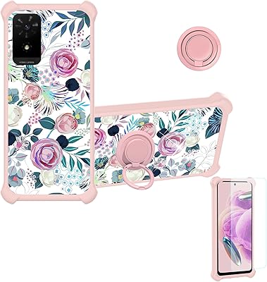 for TCL K23 50LE 5G Case Compatible for TCL K24 Phone Case T434D Cover [with Tempered Glass Screen Protector][Colorful Reflect Light] IMDF-HUA3