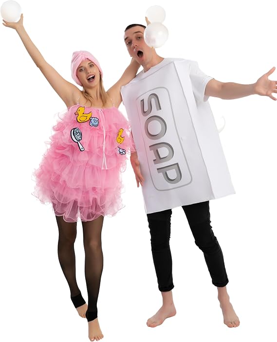 Spooktacular Creations Loofah and Soap Costume, Halloween Couples Costume for Adult for Halloween Cosplay Party