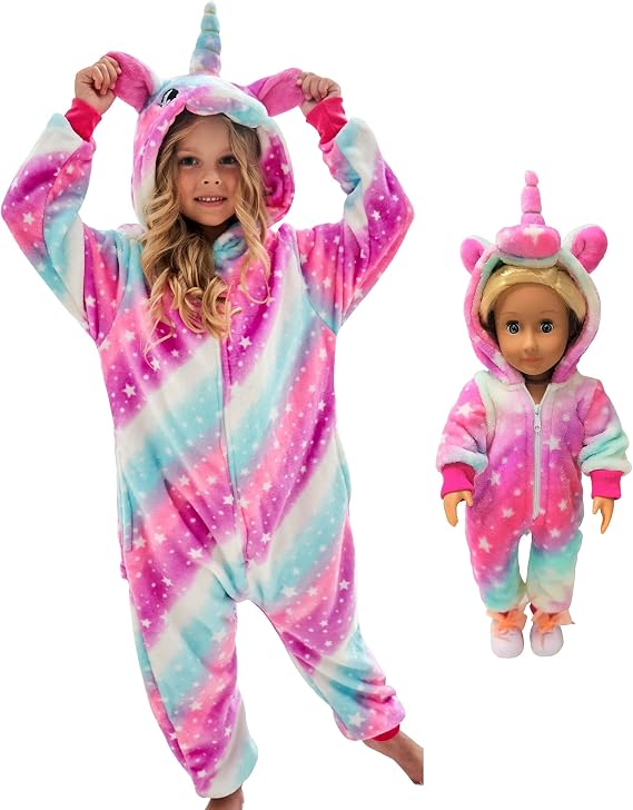 CHETOSHO Unicorn Hooded Onesie Girls Halloween One Piece Kids Costume