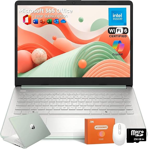 HP 14 Laptop for Students and Home Use, Intel Processor N150, 16GB RAM