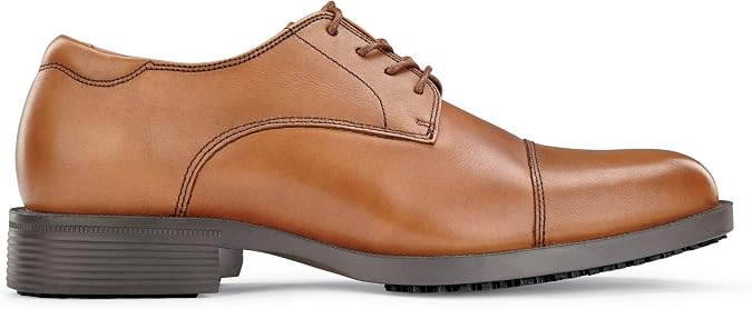 Shoes for Crews Senator Men's Leather Work Oxford, Non-Slip, Dressy