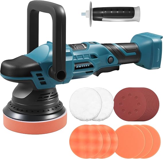5" Cordless Car Buffer Polisher for Makita 18V Battery, Bare Tool | Brushless, Dual Action Orbital Motion, 6 Speed 5200 RPM, Buffer Waxer Kit for Car Boat Detailing, Polishing, Scratch Removing