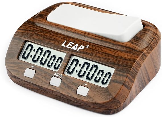 Chess Clock Digital Chess Timer with Delay and Bonus Professional for Board Games Timer Wood Grain Color
