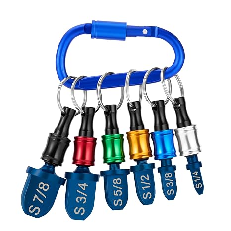 WADEO Swaging Tool HVAC Repairing Set with Bit Holder, Air Conditioner Copper Swage Tools HVAC Kit with Keychain, Portable Copper Pipe Tube Expander Drill Bit 1/4'' 3/8'' 1/2'' 5/8'' 3/4'' 7/8''