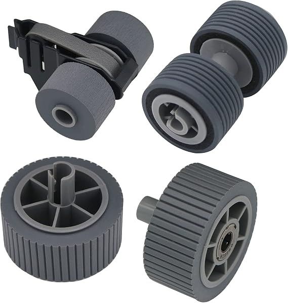 Replacement Scanner Brake Roller and Pick Roller Set Compatible with for Fujitsu fi-7600 fi-7700 fi-7700S, Part No PA03740-K010 PA03740-K011