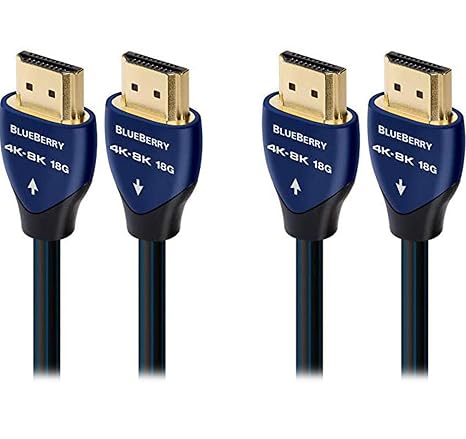 AudioQuest Blueberry 4K-8K 18Gbps 0.75m (2.4ft.) HDMI Cables (2-Pack)