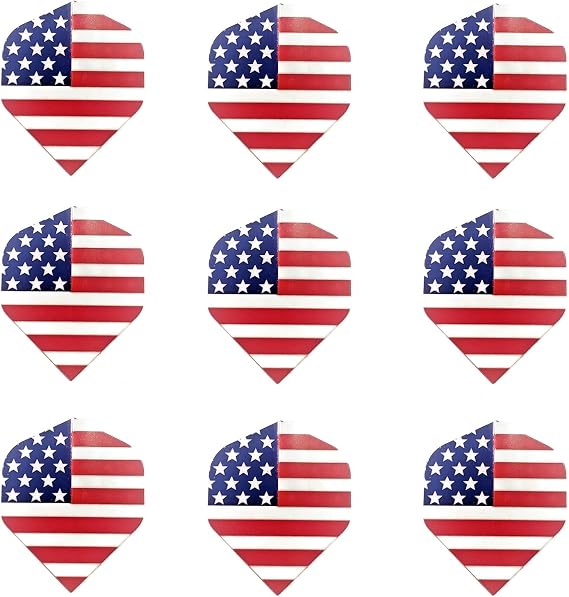 Dartfellas USA American Flag Stars & Stripes Patriot Strong Standard Dart Flights (3 Sets)