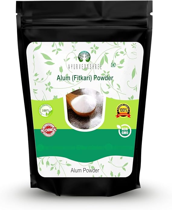 AYURVEDASHREE Alum Powder 100 Gm | Food Grade | Granulated Powdered Alum | Food Preservative Preserving Pickles | phitkari | Fitkari |