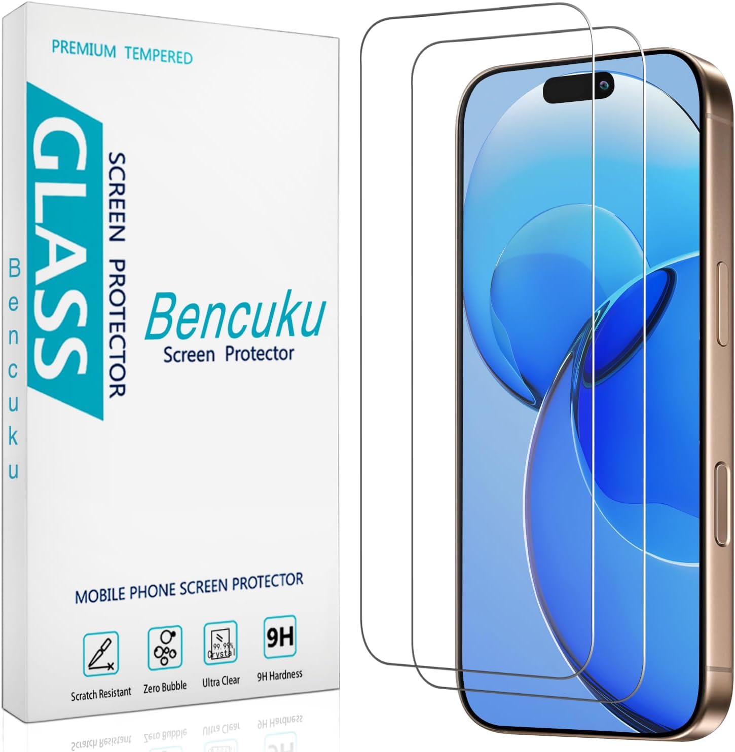 2 Pack Designed for iPhone 16 Pro Max 6.9-inch Tempered Glass Screen Protector, Full Coverage, Anti Scratch, Bubble Free
