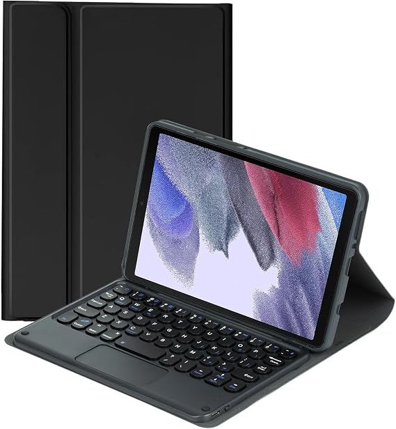 Keyboard Case for Samsung Galaxy Tab A7 Lite 8.7 Inch 2021 (SM-T220/T225), Magnetically Detachable Wireless Bluetooth Keyboard with Touchpad,Black