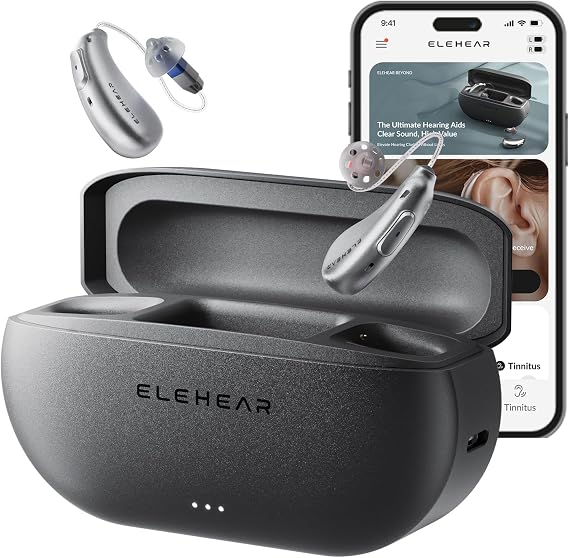ELEHEAR Beyond OTC Hearing Aids for Seniors, AI Powered Speech Enhancement | Superior Sound Quality, Bluetooth 5.3 & Smart App, 50dB AI Noise Cancellation, 100-Hour Battery, Remote Audiologist Support
