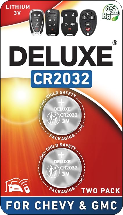 Key Fob Replacement Batteries for Chevy & GMC, Pack of 2, Check Fit Guide