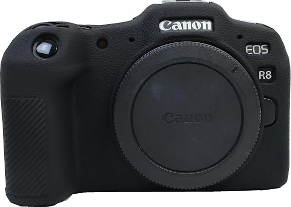 R8 Case, BMAOLLONGB Fullbody Ultra-Thin Lightweight Rubber Soft Silicone Housing Case Bag Cover for Canon Eos R8 (Black)