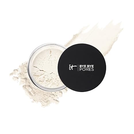IT Cosmetics Bye Bye Pores Poreless Finish Loose Setting Powder Makeup Translucent Blurring Face Powder for All Skin Tones with Peptides, Silk, Collagen & Antioxidants 0.23 oz