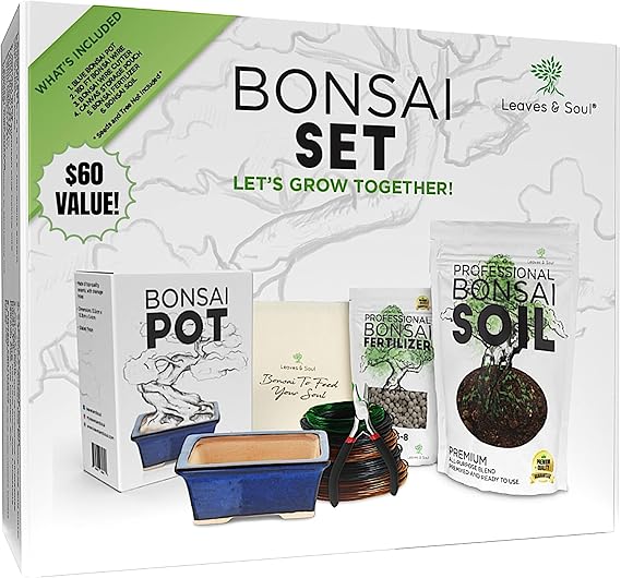Leaves & Soul Bonsai Starter Kit for Bonsai Tree Complete Set for Beginners