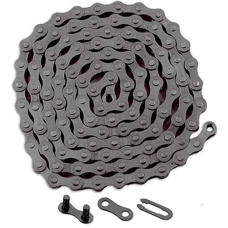 Single Speed Bike Chain,1/2" x1/8" 114 Links with 1 x Magic Buckle Bicycle Chain BMX Bike Chain Lowrider BMX Chain Bike Parts Chain Replacement for Road Mountain Bike/BMX/MTB