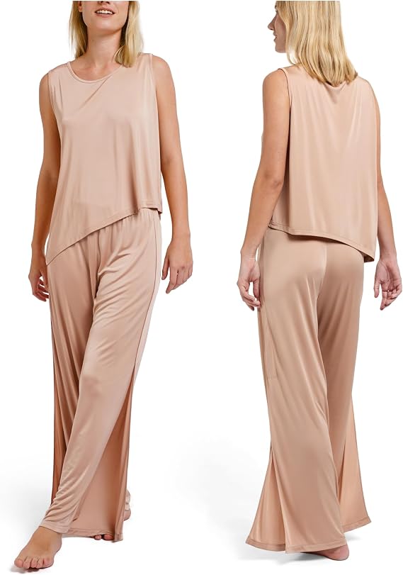 REST Evercool Women Cooling Pajama Set-Breathable Sleepwear for Hot Sleepers, Moisture-Wicking, Quick-Dry, Silky Lounge Set