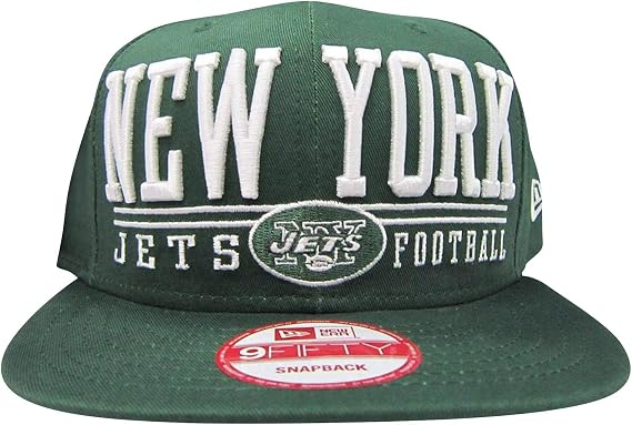 New York Jets Solid Green Two Bar Block Plastic Snapback Adjustable Plastic Snap Back Hat/Cap