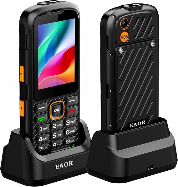 Rugged Phone Unlocked with Charging Dock,3000mAh,Feature Dumb Phones