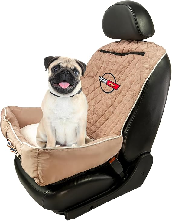 Seat Armour Corvette C4 PetBed2GO Dog Car Seat Cover - 2-in-1 Pet Bed & Car Seat Protector - Full Protection Pet Car Seat, 26x20x6 in, 3.5 lbs, Gray