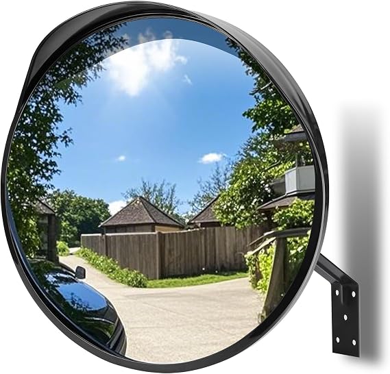moveland 16 Inch Convex Security Mirror for Garage Warehouse | Adjustable Wide View, Acrylic Shatterproof, Indoor/Outdoor, Ideal for Traffic/Parking/Driveway/Store/Blind Spot