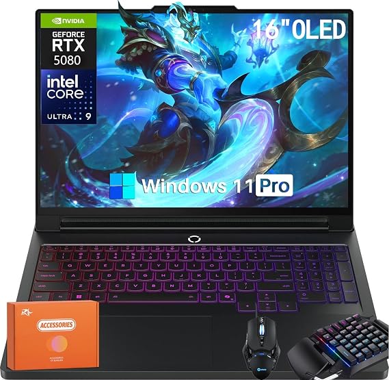 Lenovo Legion Pro 7i Gen 10 Gaming Laptop 2025, Intel Ultra 9 275HX Up to 5.40 GHz, GeForce RTX 5080 16GB GDDR7, 16.0" 240Hz OLED, 64 GB DDR5, 8 TB SSD, Windows 11 Pro, w/Accessories