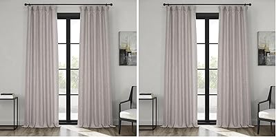 HPD Half Price Drapes - Faux Linen Curtains for Living Room 2 Panels - 50W X 96L - Textured Room Darkening Curtains for Bedroom 96 Inches Long - Drapes for Home Decor, Clay