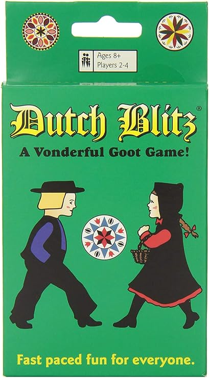 Dutch Blitz Card Game - Original Fast Paced Family Game with 160 Cards | Exciting 2-4 player competition for ages 8+, includes 4 colorful decks, simple rules, and quick-to-learn strategy play