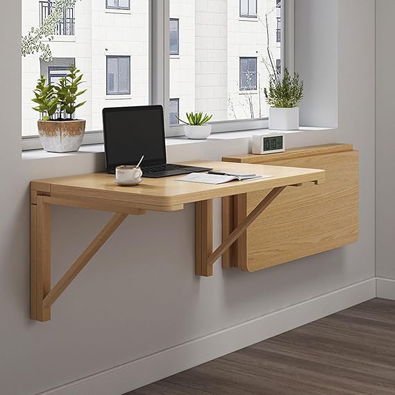 Wall Mounted Folding Table,Floating Desk,Laundry Room Table,Work Bench for Small Spaces,Home Office and Bedroom,for Writing,Executive,Study,Work(80x40cm(32x16in))