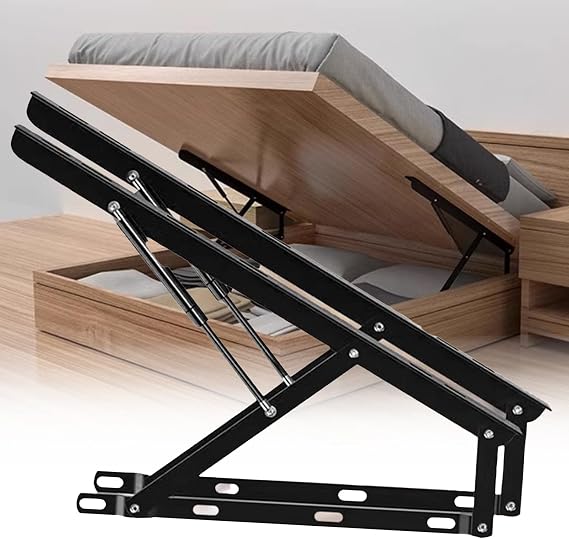 Bed Lifter Risers, Folding Mechanism for Sofa & Bed, 132 Lbs Capacity, Space-Saving DIY Lift Hardware, Black, 62Cm - Perfect for Home Nization & Furniture Upgrade,Black-88Cm
