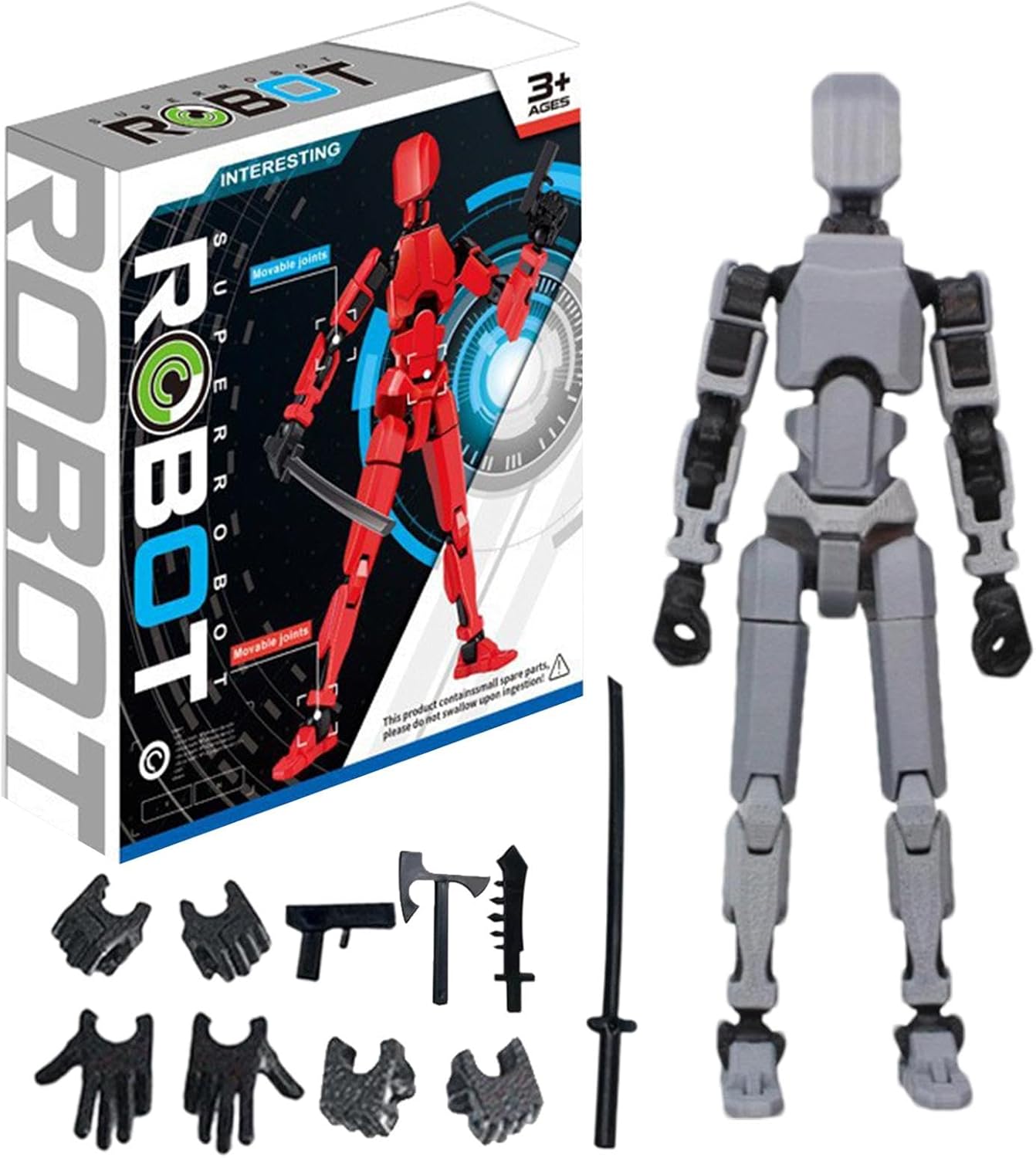 T-13 Action Figure Set, Color Box Version 3D Printed Articulated Movable, Full Body Activity Robot, Articulated Action Fidget Toy Figure Home Decoration Game Gift for Kids Adults
