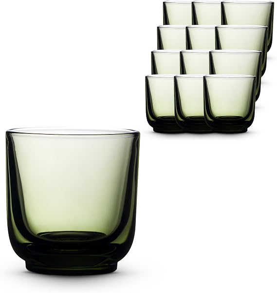 Fellow Pirch Cappuccino Cups 6.5 oz, Set of 12, Weighted Glass - Woodland
