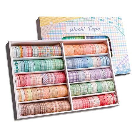 Lattice Washi Tape Set, 100 Rolls Masking Tape
