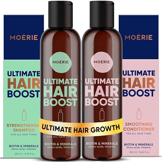 Moerie Hair Growth Shampoo and Conditioner for Women and Men, Hair Loss Solution with Biotin and Rosemary, Thickening Shampoo and Conditioner for Thinning Hair Promotes Regrowth