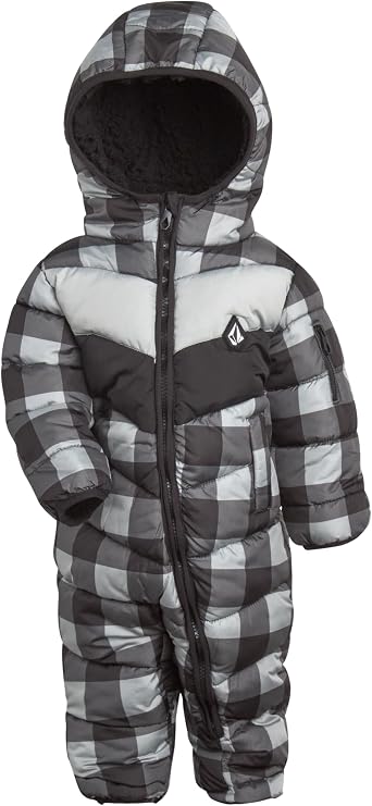 Volcom Boys Baby Snowsuit, Fleece-Lined Insulated Pram with Sherpa Hood | Cozy All-In-One Coverage for Cold Weather, Soft Plush Lining Keeps Newborns Warm on Winter Outings