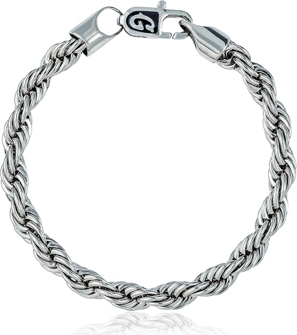 GLD Shop Rope Bracelet - 2MM/4MM/6MM Sizes - 6/7/8/9 Inch Lengths - Gold/White Gold - Unisex