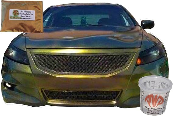 25g Green Orange Gold Chameleon Paint Powder - Color Shift Paint Pigment - Non Toxic Includes 8 oz Mixing Cup