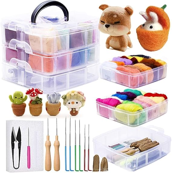 JUPEAN Needle Felting Kits for Beginners Adults Needle Felting Supplies