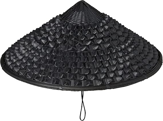 Handmade Japan Samurai Hat Bamboo Hat Cosplay Knight Black