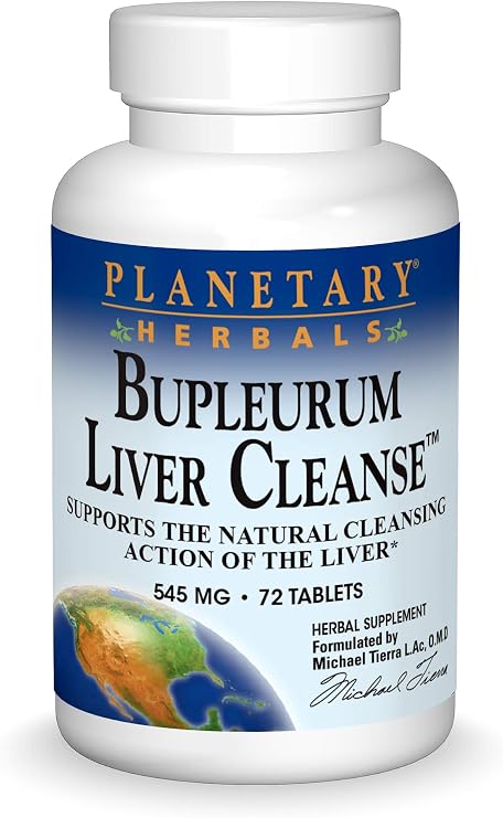 Planetary Herbals Bupleurum Liver Cleanse 545mg - With Calcium, Cypress Rhizome, Ginger & More - 72 Tablets