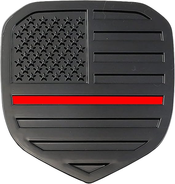 CONGCONG for Ram Front Grille Emblem, American Flag Badge Fits for RAM 1500 2006-2018/2500 2009-2018/3500 2007-2018(Red line)