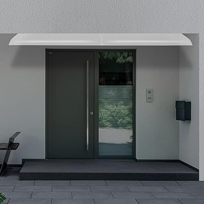 Window Awning Door Canopy, L78.7W15.7in Clear Rain Cover Door Awning Outdoor Shades for Rain & Snow, Front Door Exterior Window Awning for Entrance, Patio, Porch, Balcony
