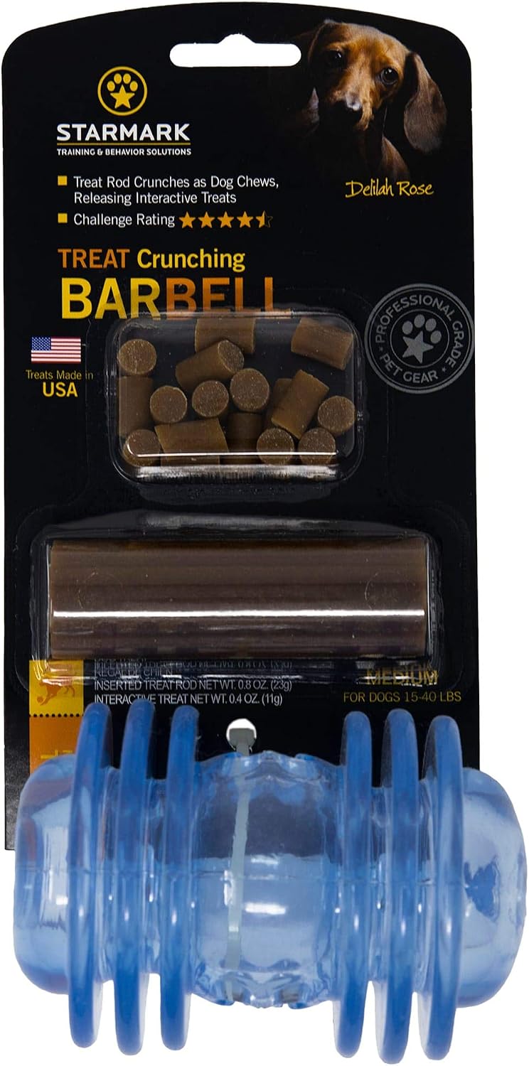 Starmark Treat Crunching Barbell for Dog