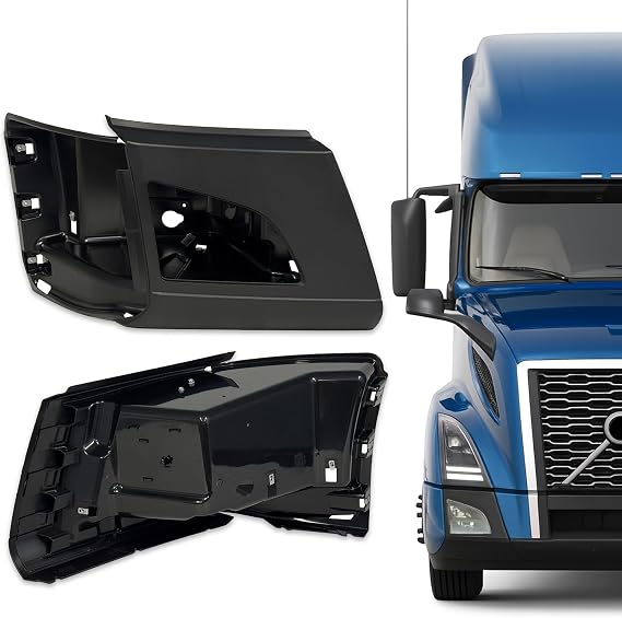 pitstop Passenger Side Corner Bumper with Fog Light Cut-Out | Compatible with Volvo VNL 20182023