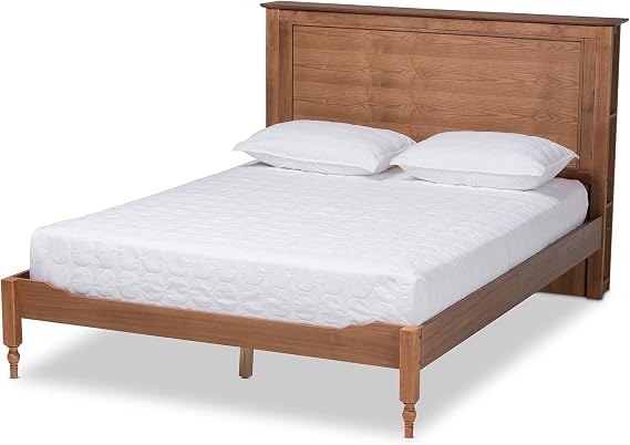 Baxton Studio Beds (Platform), Queen, Ash walnut